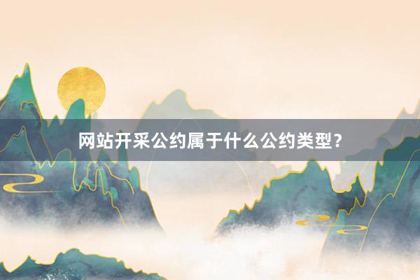 网站开采公约属于什么公约类型？
